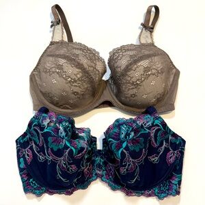 Soma Lace Underwire Floral Padded Bra Set Sexy Feminine Flirty Women’s size 34D